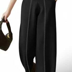 UOOZEE High Waisted Loose Split-Joint Pant Trouser Loungewear Style Pants